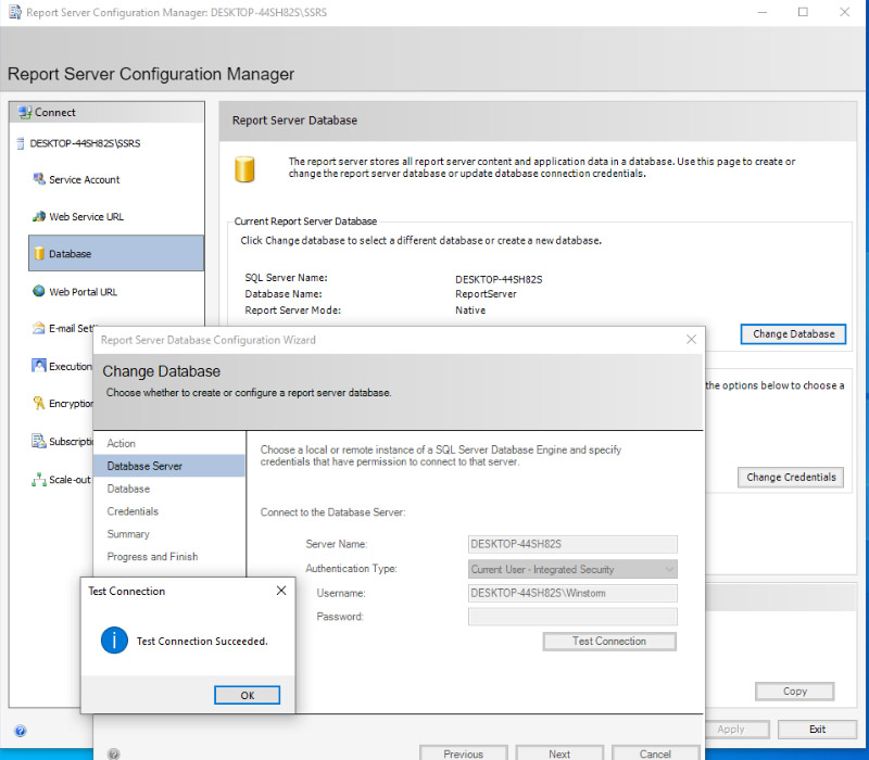 SSRS_setting_report_server_database_