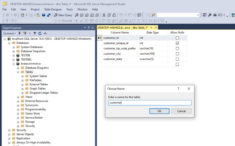 T-SQL-createtable