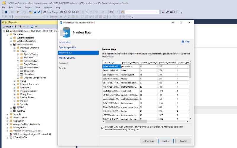 T-SQL-import-dataset-createtable2